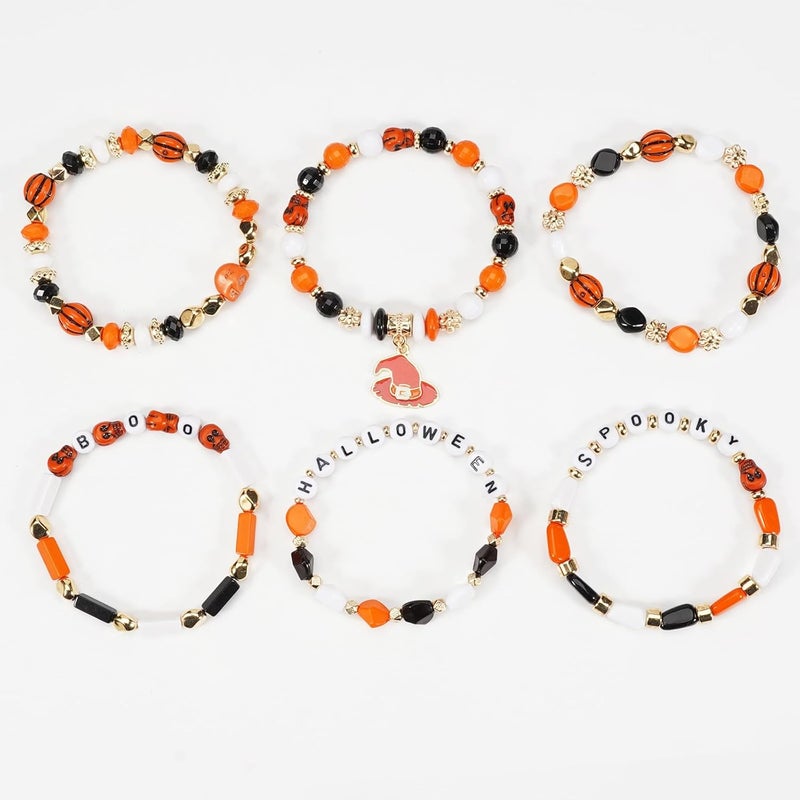Lonext Halloween Bracelets Stackable Heishi Beaded Stretch Bracelets - Image 5